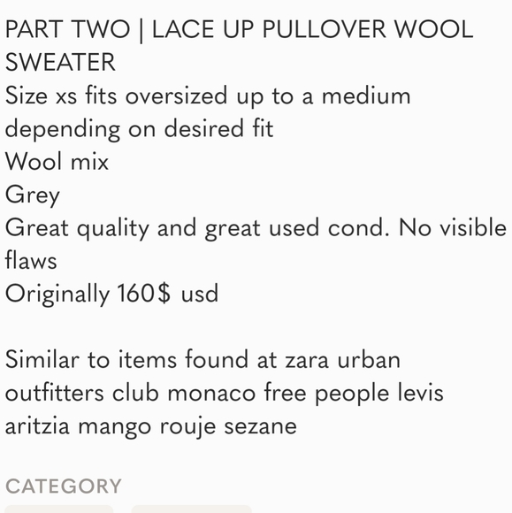 Part two | inova lace up oversized wool blend sweater - Picture 10 of 10